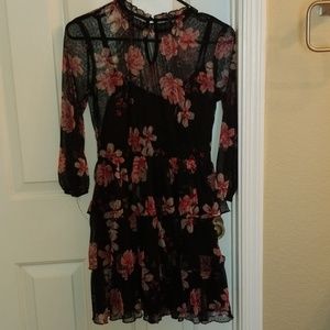 Floral mesh print dress.